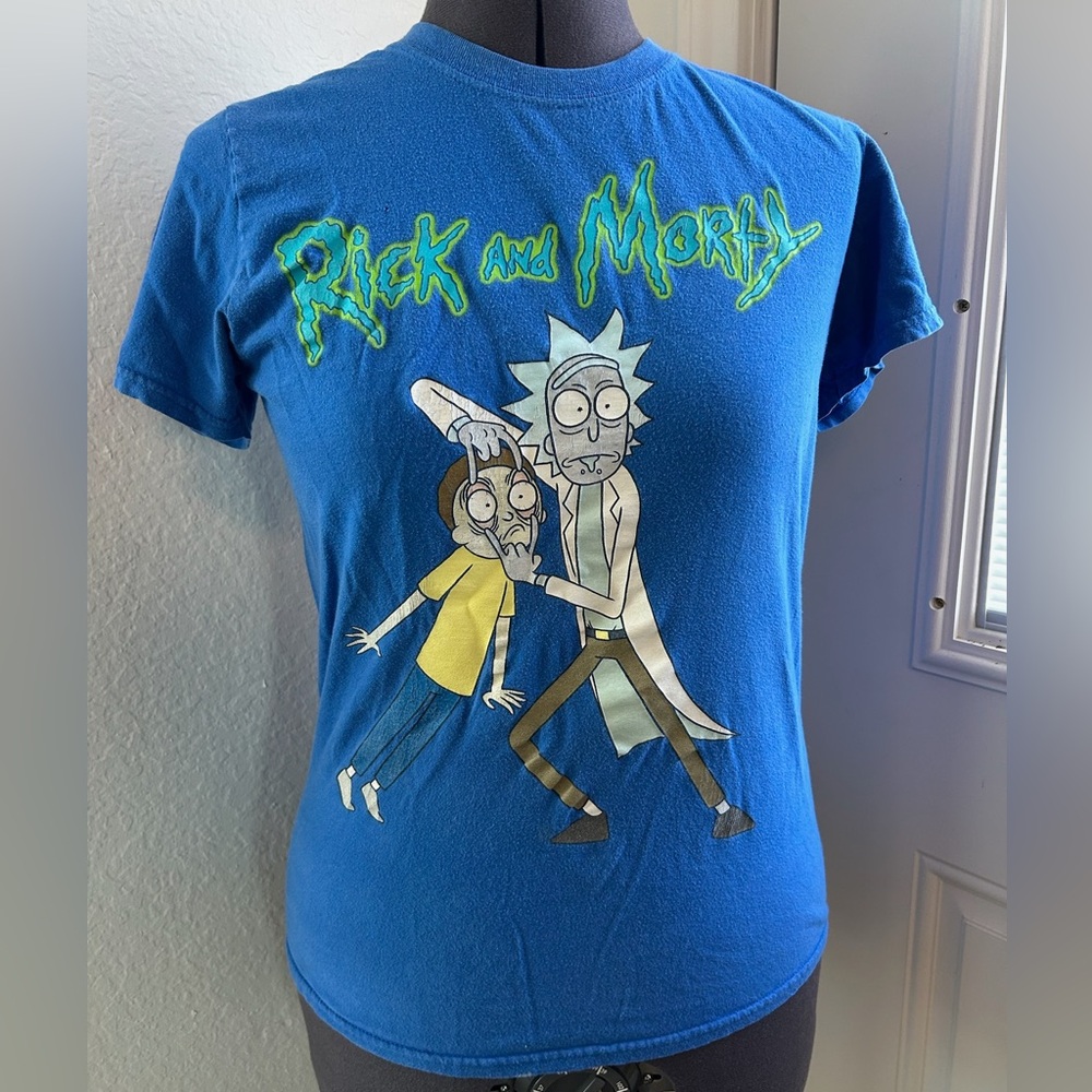 Rick and Morty Men's Blue Graphic Tee